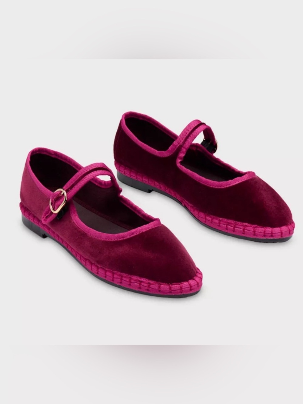 Flabelus Velvet Mary Jane Flats Ursula NIB